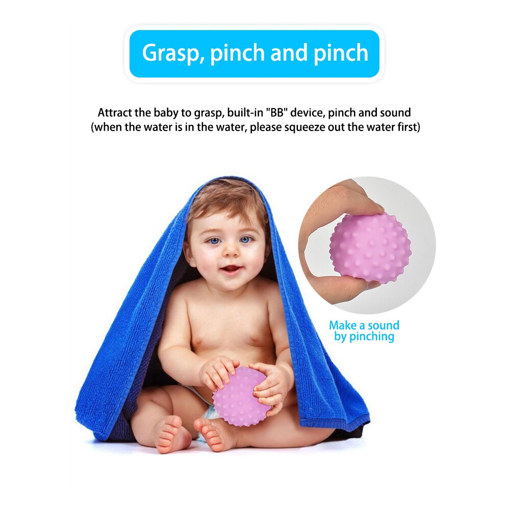 6pcs Baby Hand Ball Toys Soft Sensory Ball Catching Kids Toys Hand Ball Multi-Textured Rubber Texture Touch Training Dog Cat Toy