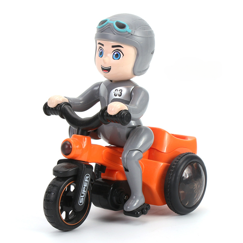 Electric Powered Stunt Tricycle Car 360 Degree Rotating Music Light Children Toy Gift