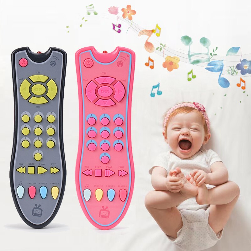 Baby TV Remote Control Kids Musical Early Educational Toys Simulation Remote Control Children English Numbers Learning Toy Gift