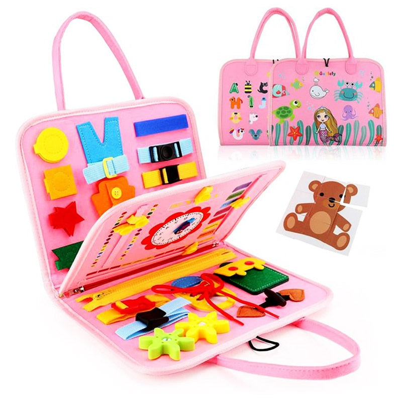Busy Board Montessori Toys for Toddlers Sensory Toy Preschool Learning Educational Travel Activities For Boys Fine Motor Skills