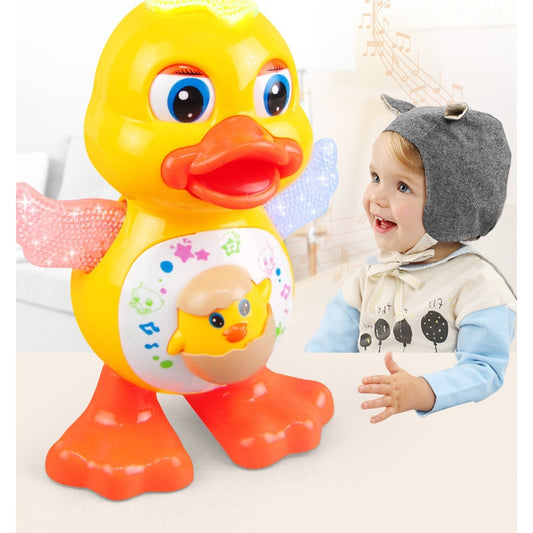 Cute Dancing Swing Duck Cartoon Little Duck Electric Light Music Educational Toy Doll Interactive Children's Gift