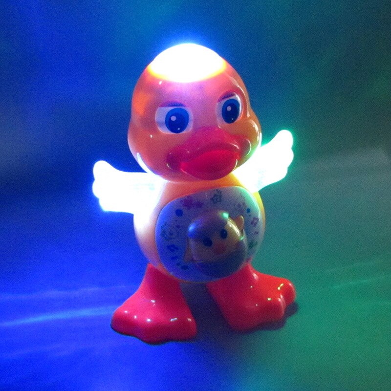 Cute Dancing Swing Duck Cartoon Little Duck Electric Light Music Educational Toy Doll Interactive Children's Gift
