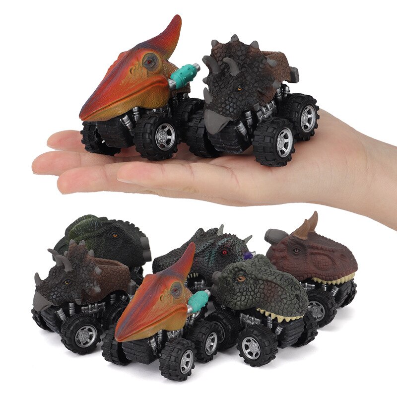 Dinosaur Pull Back Cars Toy Monster Truck Toy Car Mini Models with Big Tires Children Educational Toys Kids Boys Birthday Gifts
