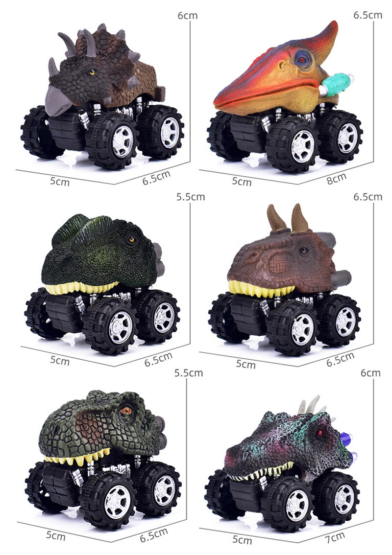 Dinosaur Pull Back Cars Toy Monster Truck Toy Car Mini Models with Big Tires Children Educational Toys Kids Boys Birthday Gifts