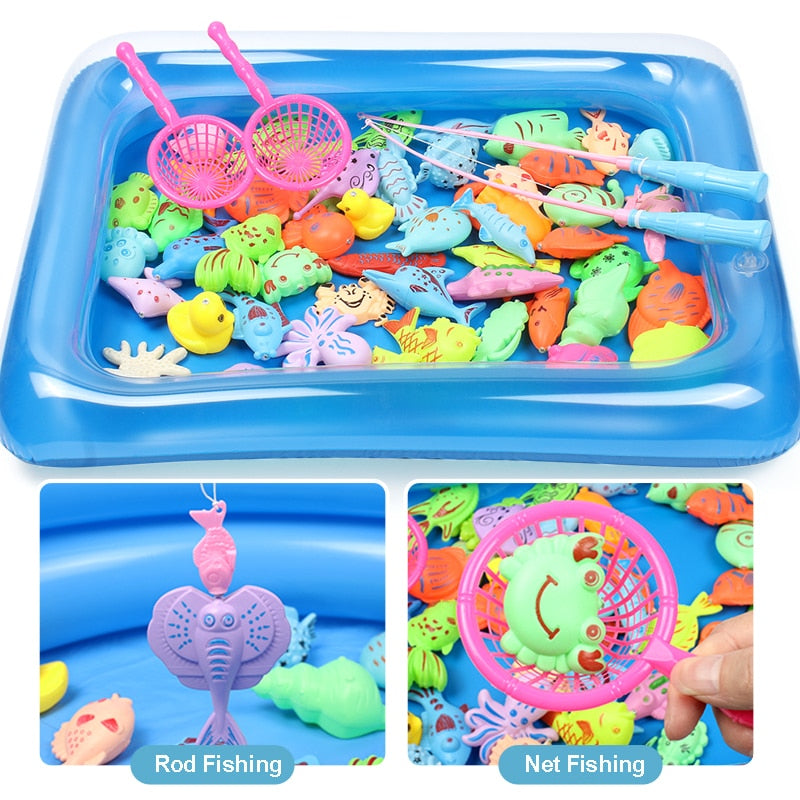 Magnetic Fishing Pool Toys Game for Kids Play Water Bathtub Plastic Floating Fish Indoor and Outdoor Sport Toys Gift
