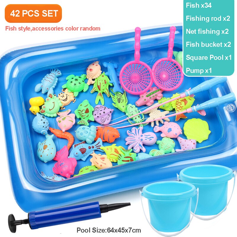 Magnetic Fishing Pool Toys Game for Kids Play Water Bathtub Plastic Floating Fish Indoor and Outdoor Sport Toys Gift