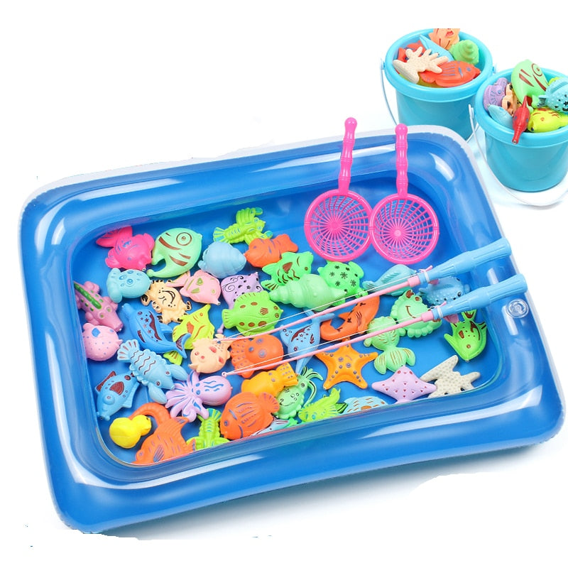 Magnetic Fishing Pool Toys Game for Kids Play Water Bathtub Plastic Floating Fish Indoor and Outdoor Sport Toys Gift