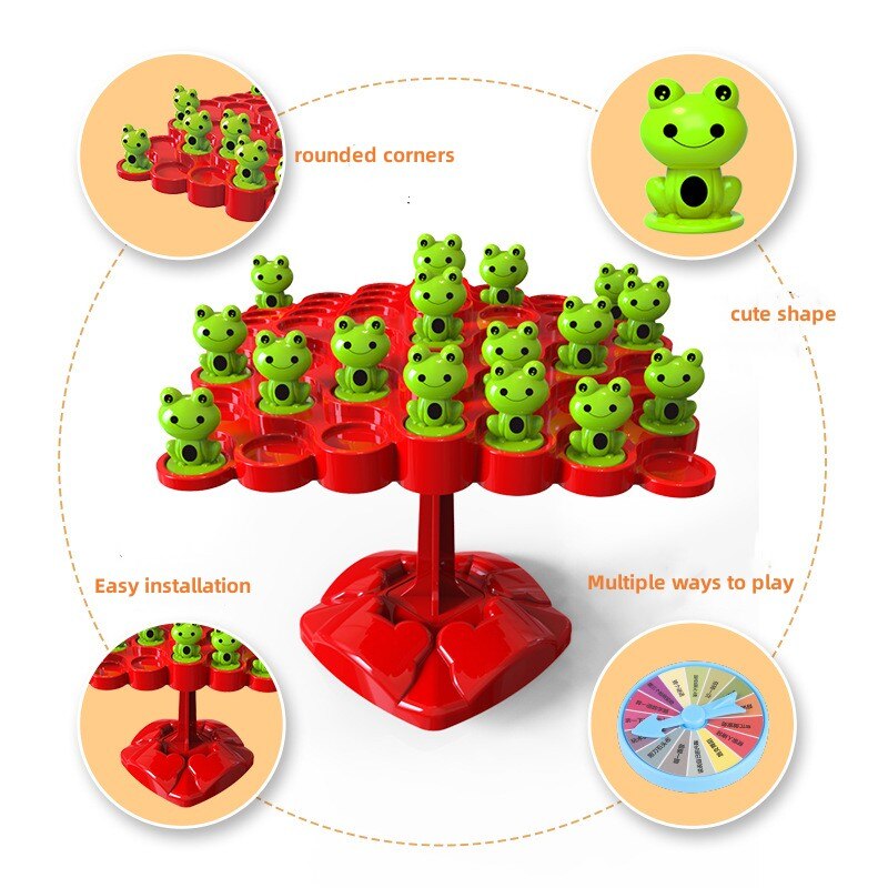 Montessori Math Toy Frog Balance Tree Game Stacking Toys Educational Parent-child  Interaction Tabletop Game  Kids Learning Toys