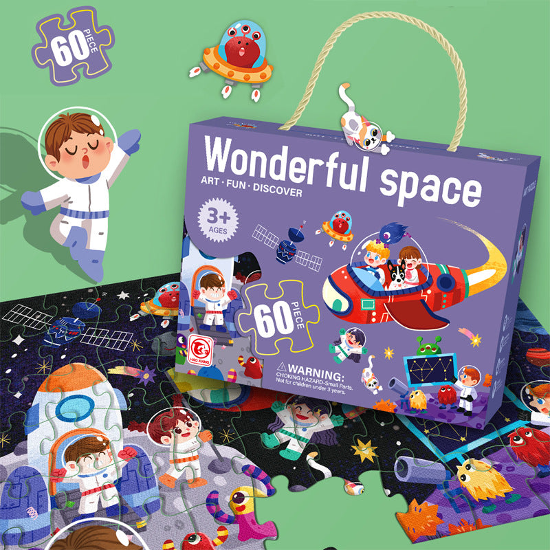 24Pcs/48Pcs/60Pcs/set Floor Puzzle Wooden Puzzle Large Size For Kids Toddler Puzzles For Preschool Children Learning Educational Puzzles Toy