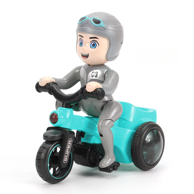 Electric Powered Stunt Tricycle Car 360 Degree Rotating Music Light Children Toy Gift