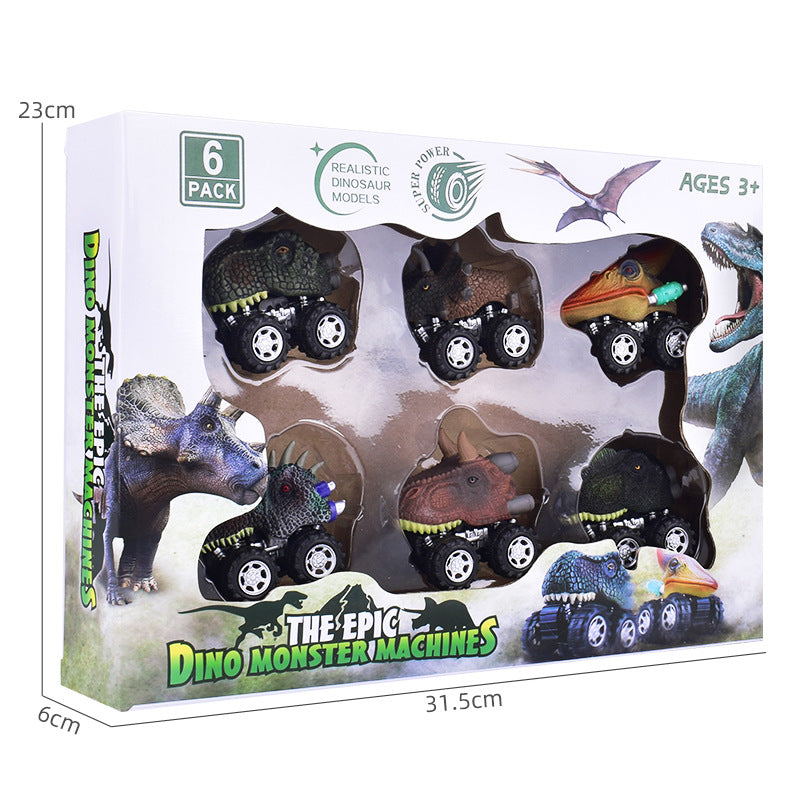 Dinosaur Pull Back Cars Toy Monster Truck Toy Car Mini Models with Big Tires Children Educational Toys Kids Boys Birthday Gifts