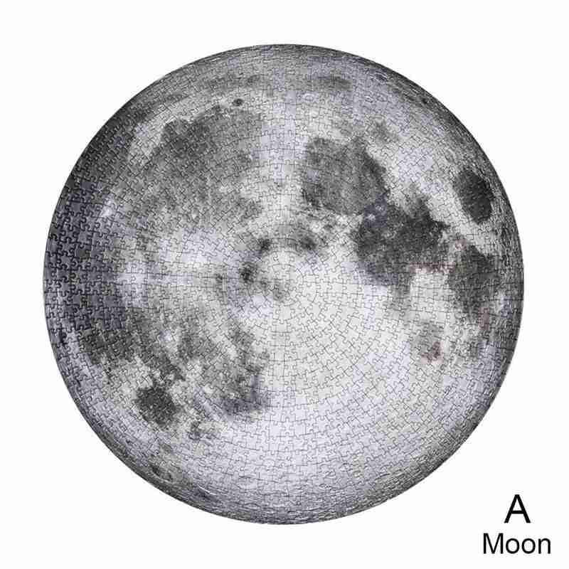 1000 Pieces Moon Earth Round Puzzle Toys