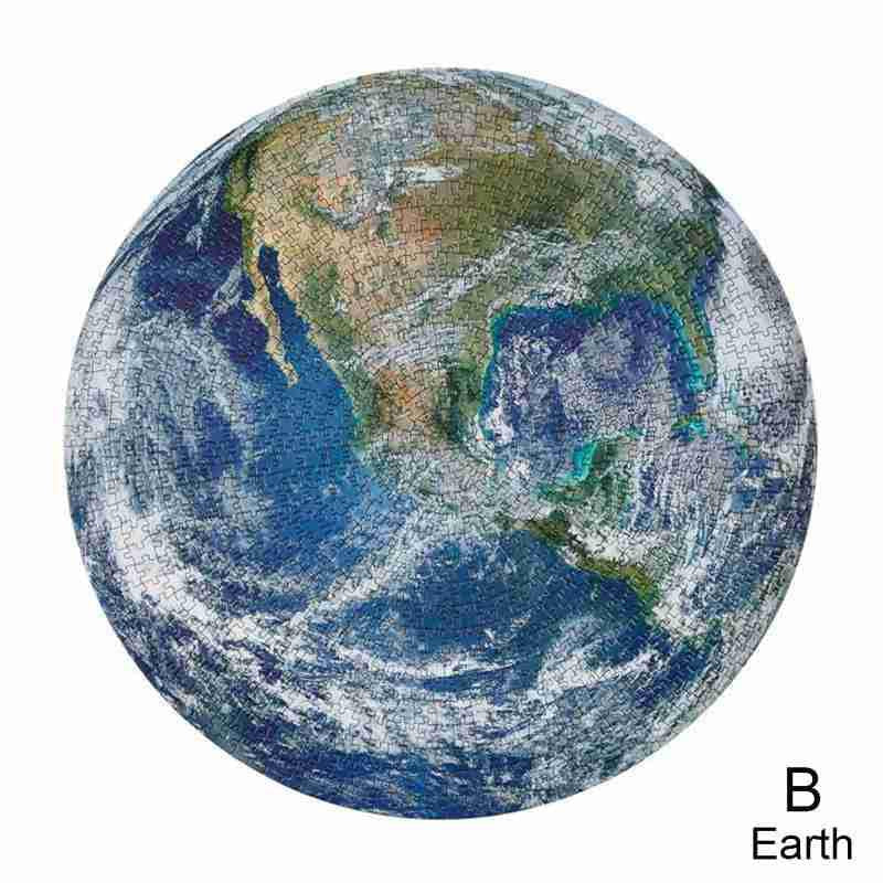 1000 Pieces Moon Earth Round Puzzle Toys
