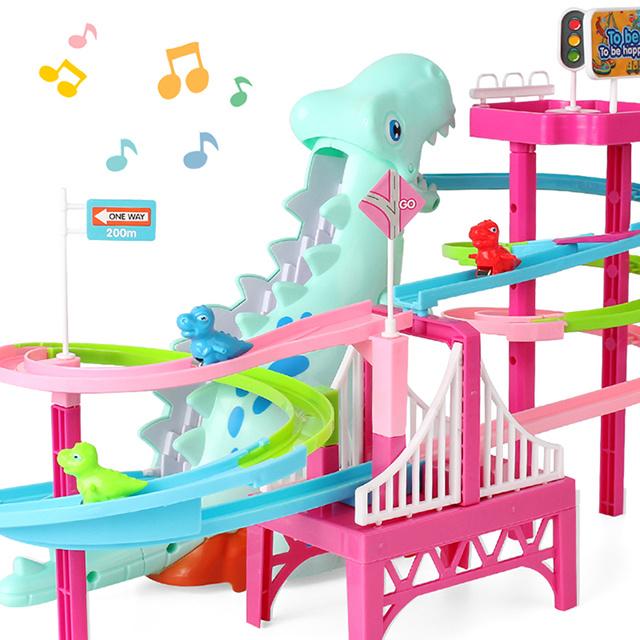 Electric Slide Toy 3-6 Years Old Dinosaur Climbing Stairs Music Light Game Educational Children's Toy Holiday Gift