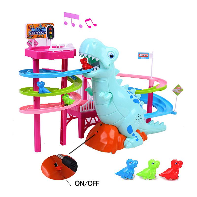 Electric Slide Toy 3-6 Years Old Dinosaur Climbing Stairs Music Light Game Educational Children's Toy Holiday Gift