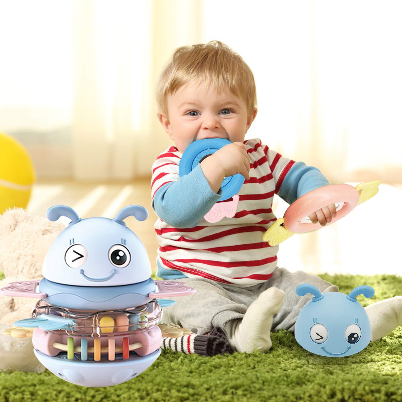 Tumbler Music Baby Rattle Teether Toys Stacking Ring For Kids