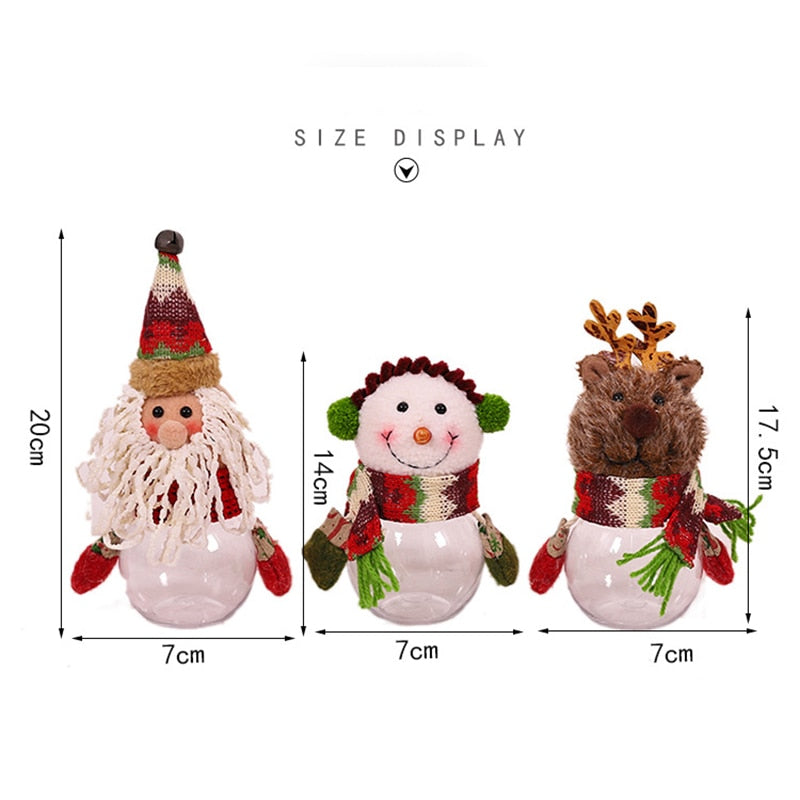 Christmas Gift Bags Candy Jar Storage Bottle Santa Bag