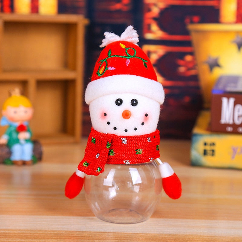 Christmas Gift Bags Candy Jar Storage Bottle Santa Bag