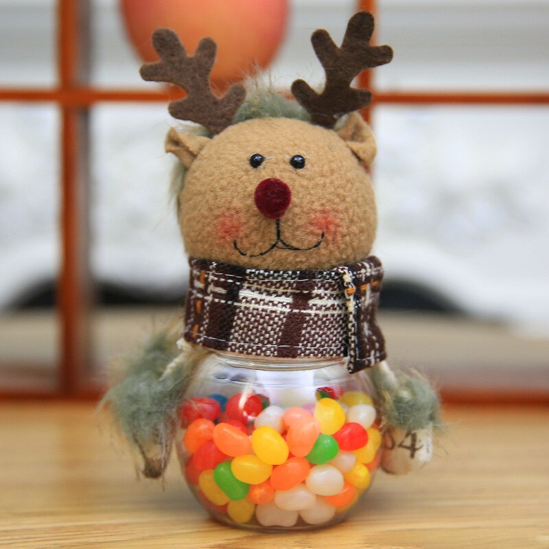 Christmas Gift Bags Candy Jar Storage Bottle Santa Bag