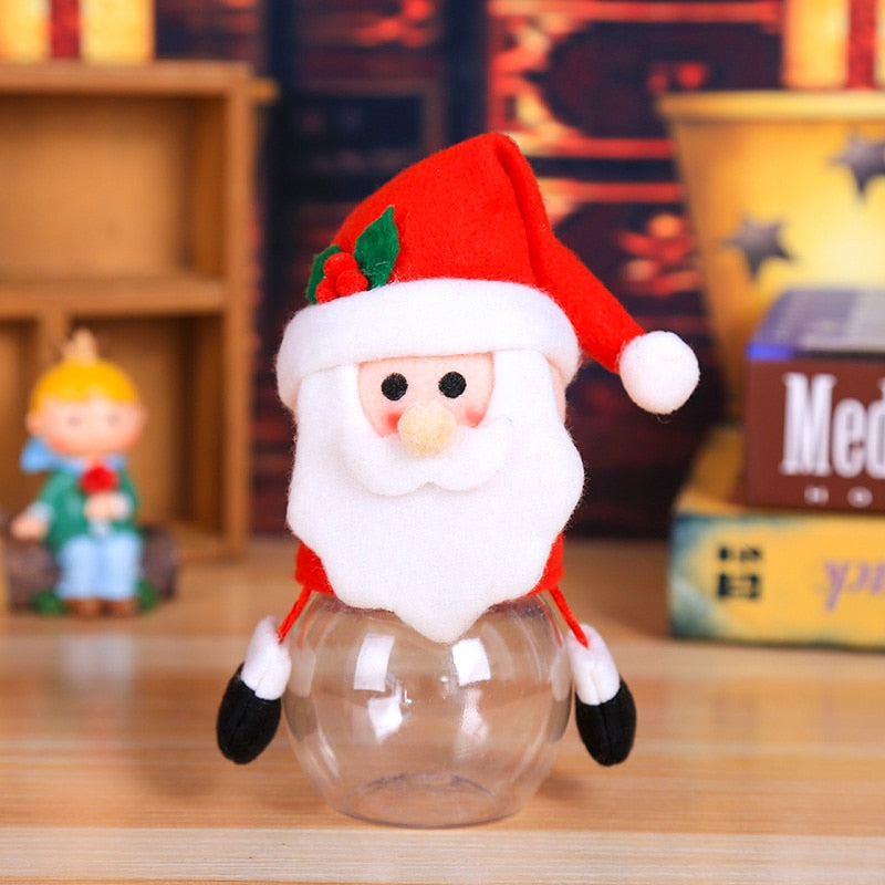 Christmas Gift Bags Candy Jar Storage Bottle Santa Bag
