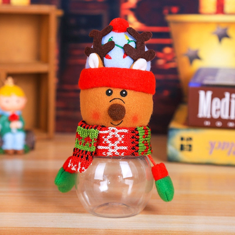 Christmas Gift Bags Candy Jar Storage Bottle Santa Bag
