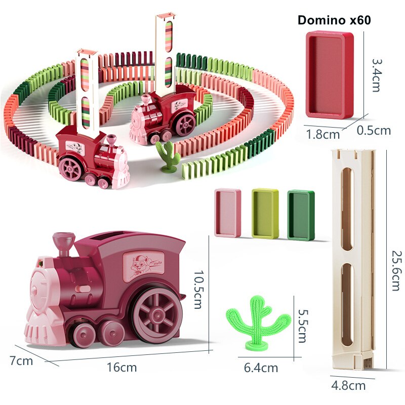 Domino Train Domino Blocks Set Auto Lying Block Toy Stacking Game Fun Colorful Train DIY Toy Gift