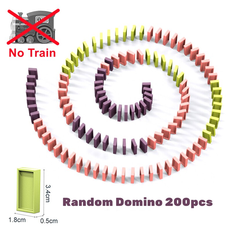 Domino Train Domino Blocks Set Auto Lying Block Toy Stacking Game Fun Colorful Train DIY Toy Gift