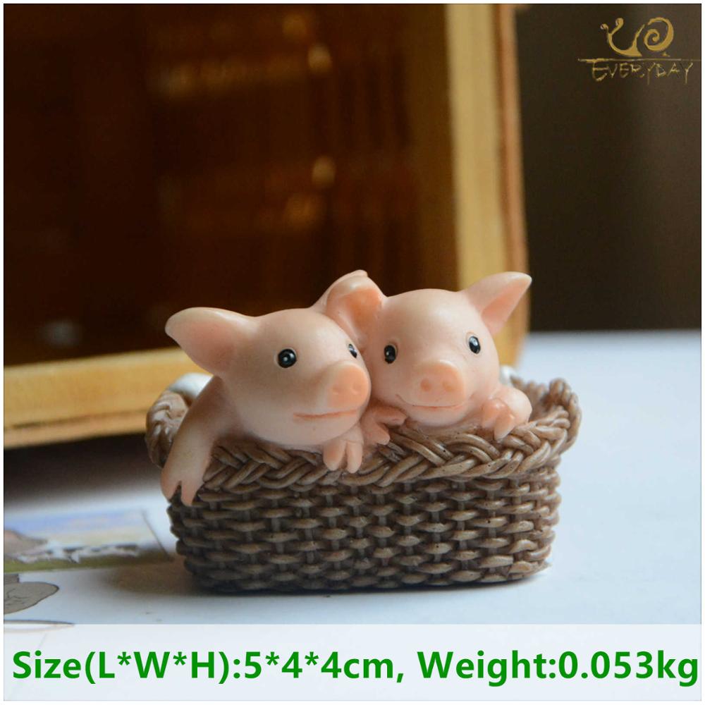 Home Decor Garden Miniature Animal Figurines Desktop Decoration Cute Pig Figure Toys Gift for Children