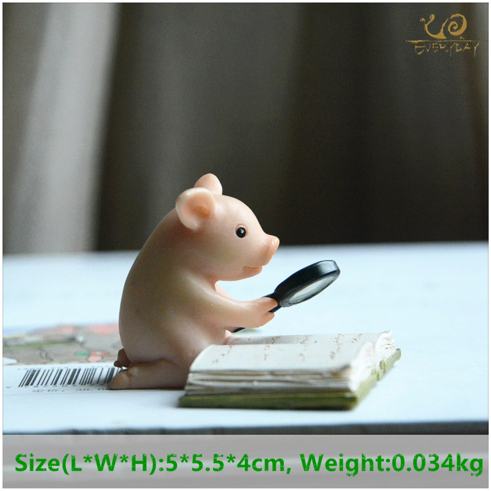 Home Decor Garden Miniature Animal Figurines Desktop Decoration Cute Pig Figure Toys Gift for Children