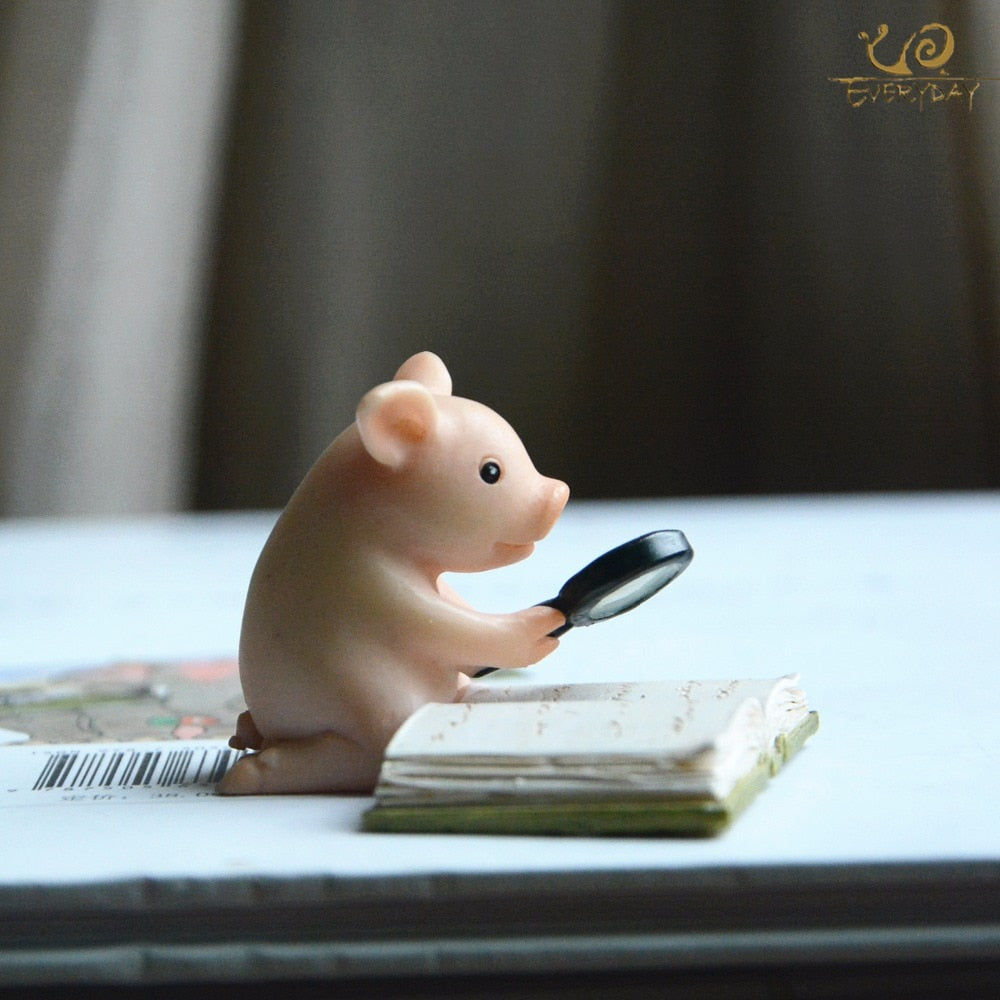 Home Decor Garden Miniature Animal Figurines Desktop Decoration Cute Pig Figure Toys Gift for Children