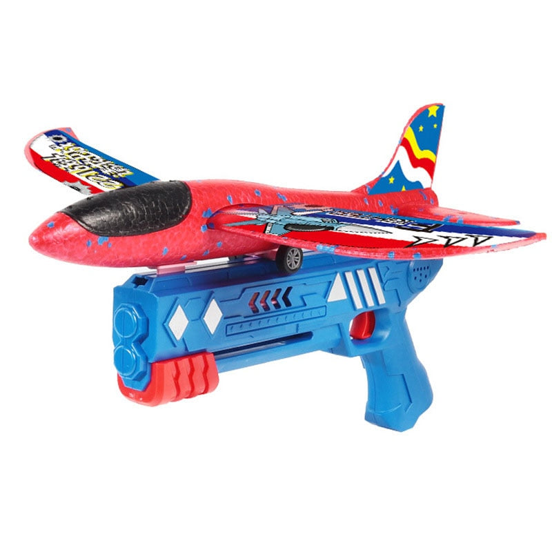 Foam aircraft 10-meter launcher glider toys children's outdoor games foam model flying round toys