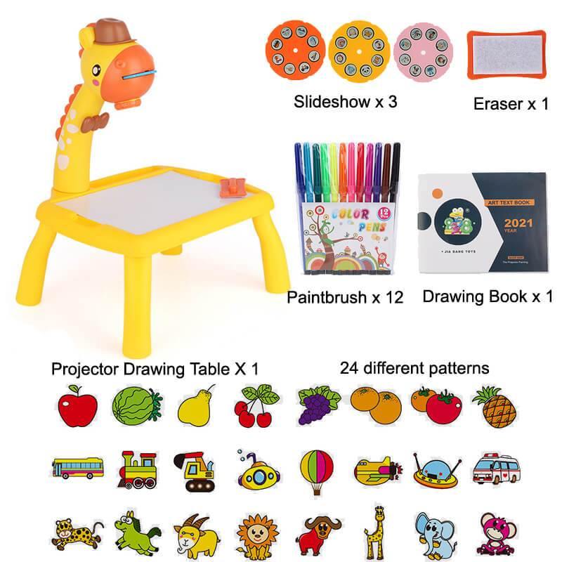 Mini Kids Play Cartoon Projector Drawing Table