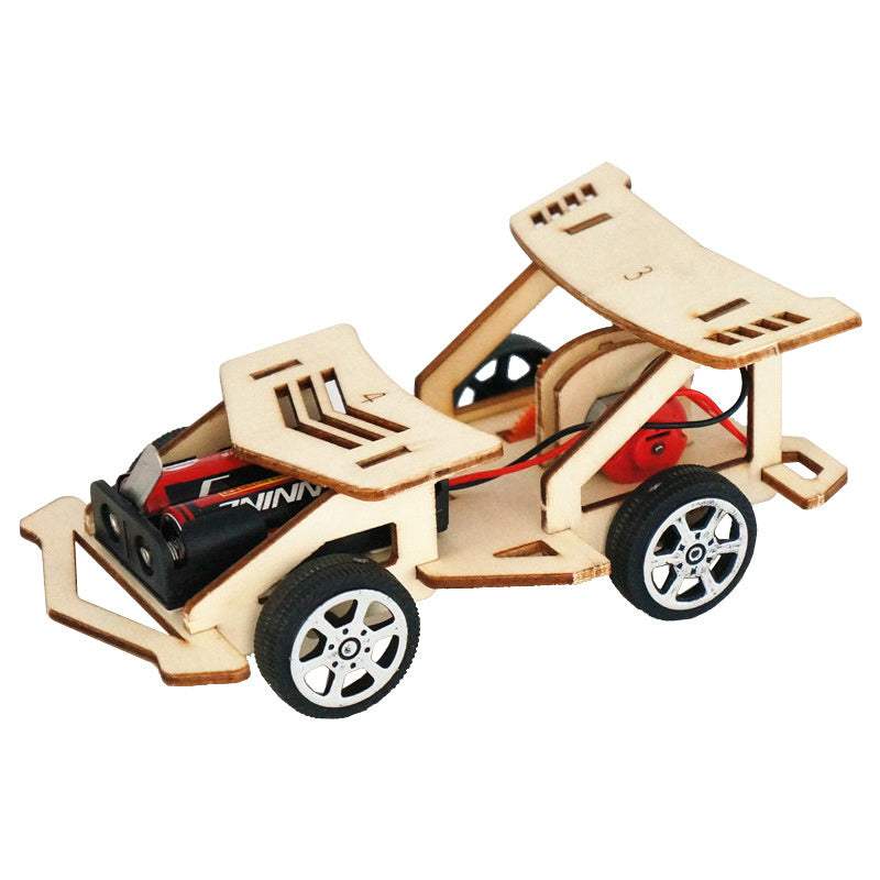 DIY Electric Wood Racing Car 3D Puzzles Scientific Experiment