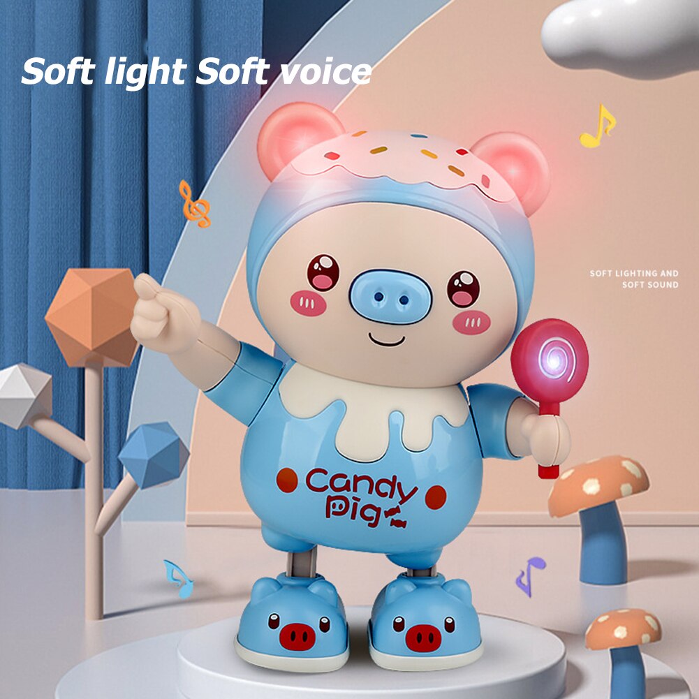 Plastic Baby Dancing Robot Parent-child Interrecative Cute Pig Baby Musical Toys