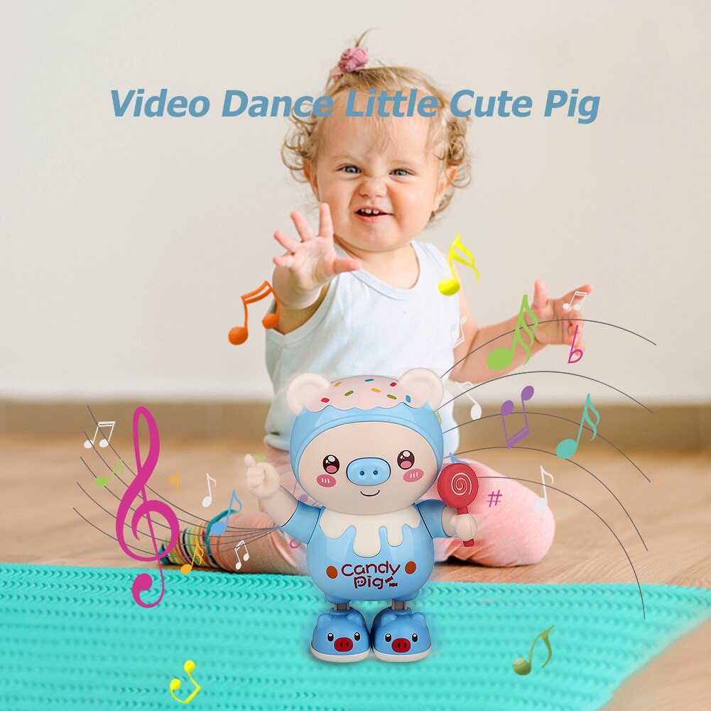 Plastic Baby Dancing Robot Parent-child Interrecative Cute Pig Baby Musical Toys