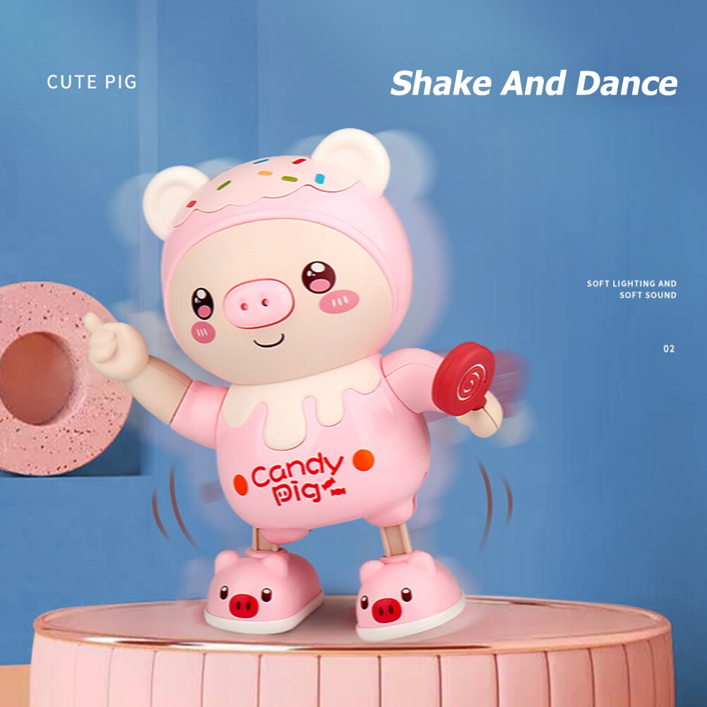 Plastic Baby Dancing Robot Parent-child Interrecative Cute Pig Baby Musical Toys