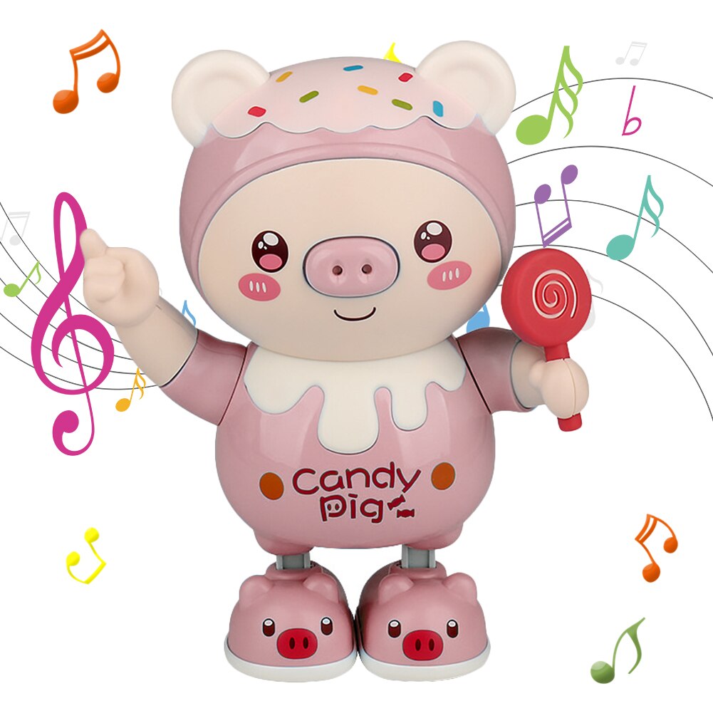 Plastic Baby Dancing Robot Parent-child Interrecative Cute Pig Baby Musical Toys