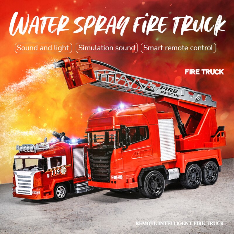 Remote Control Car Fire Truck Electric One-Button Water Spray