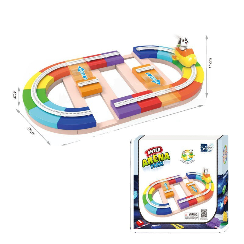 children's track building block toy road building maze runway