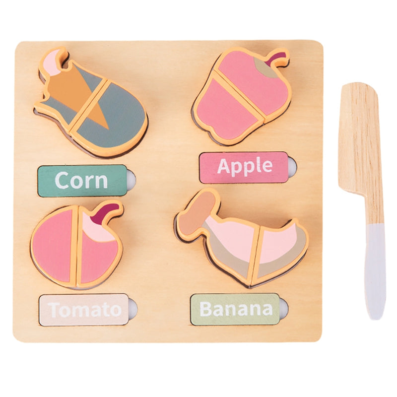 Wooden Fruit 3D Puzzle Kitchen Cut and Play Board Toy