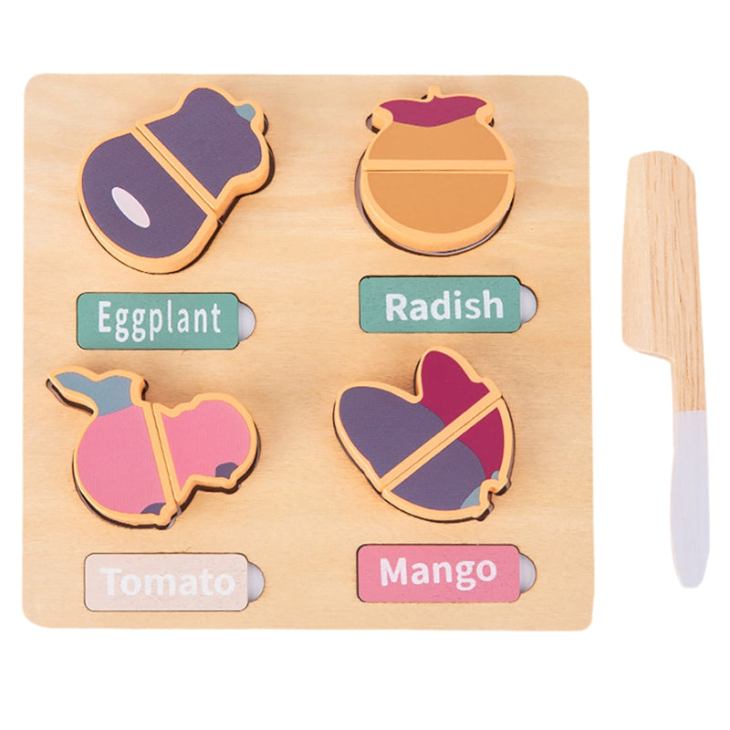 Wooden Fruit 3D Puzzle Kitchen Cut and Play Board Toy