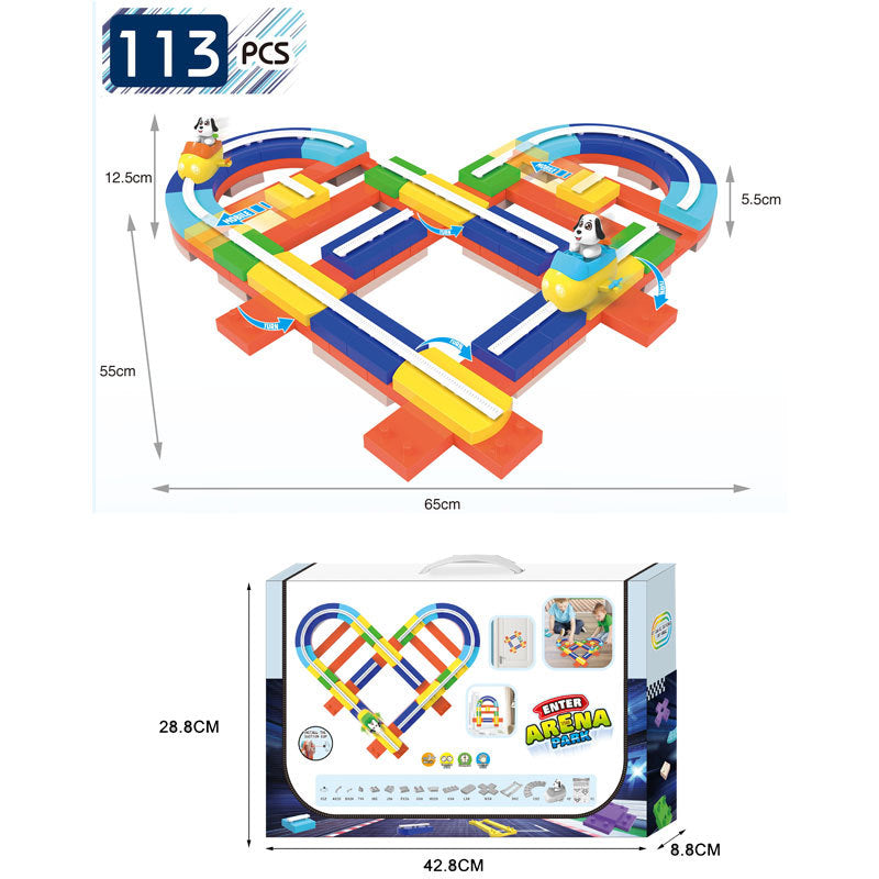 children's track building block toy road building maze runway