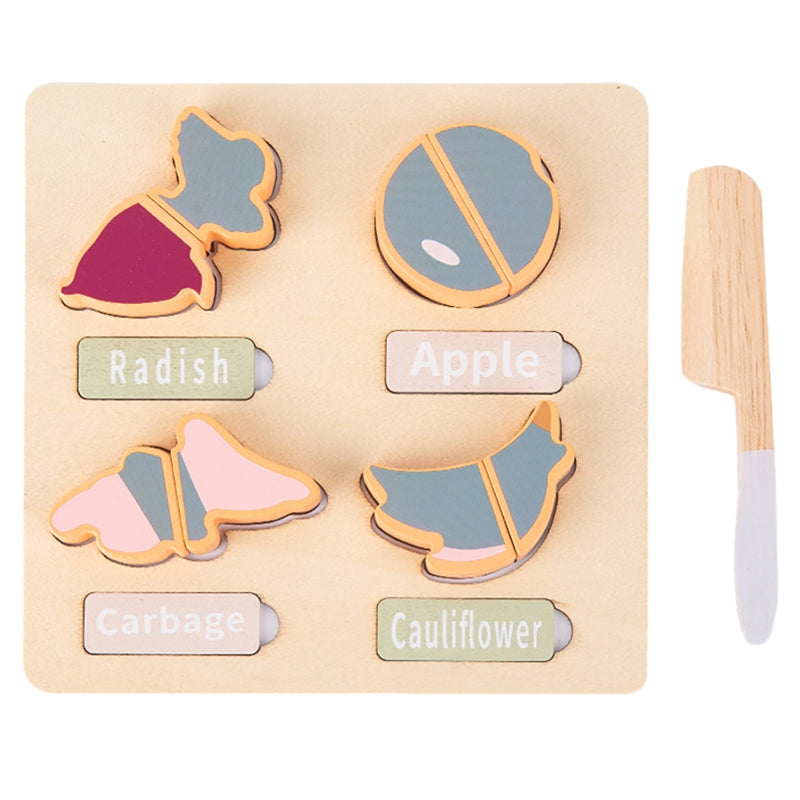 Wooden Fruit 3D Puzzle Kitchen Cut and Play Board Toy