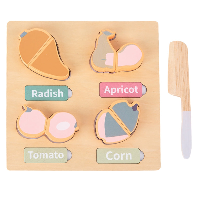 Wooden Fruit 3D Puzzle Kitchen Cut and Play Board Toy