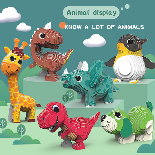 Unique Paper Animal Jigsaw World Dinosaur 3D Puzzle